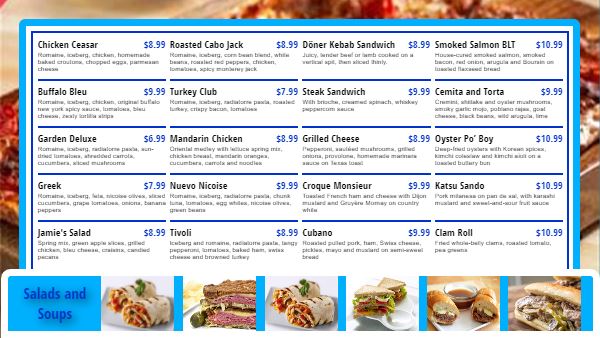 Digital Menu Board - 20 Items in Blue color