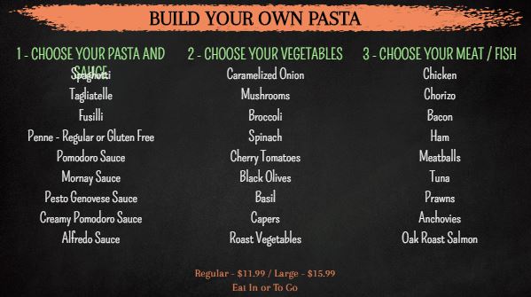 Build Your Own Menu - 3 Columns