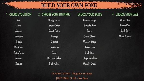 Build Your Own Menu - 4 Columns