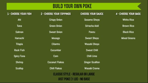 Build Your Own Menu - 40 Items in Green color