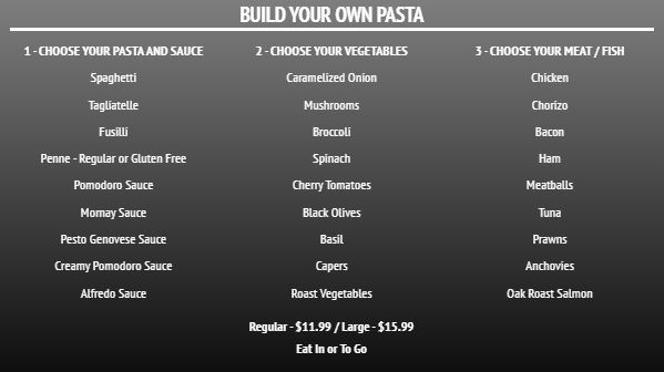 Build Your Own Menu - Elegant - 30 Items in Black color