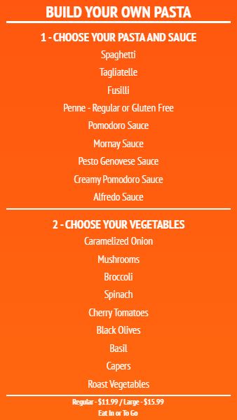 Build Your Own - Menu Board - 20 Items in Orange color