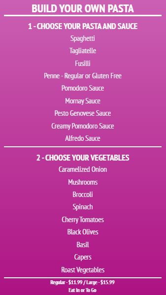 Build Your Own - Menu Board - 20 Items in Purple color