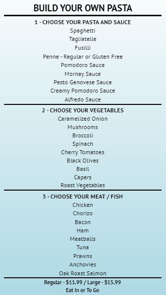 Build Your Own - Menu Board - 30 Items in Blue color