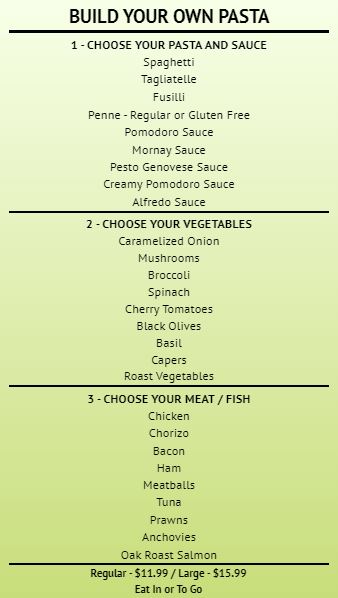 Build Your Own - Menu Board - 30 Items in Green color