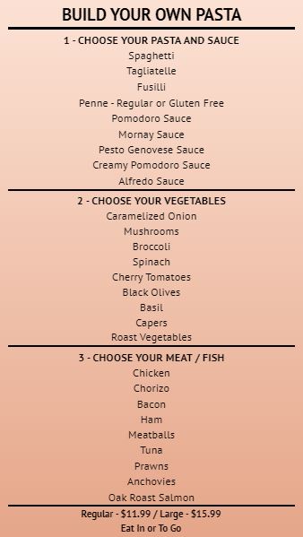 Build Your Own - Menu Board - 30 Items in Orange color