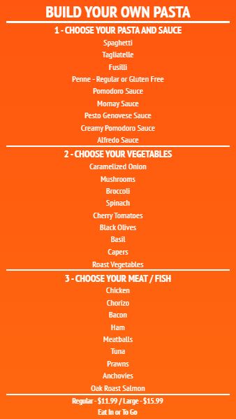 Build Your Own - Menu Board - 30 Items in Orange color