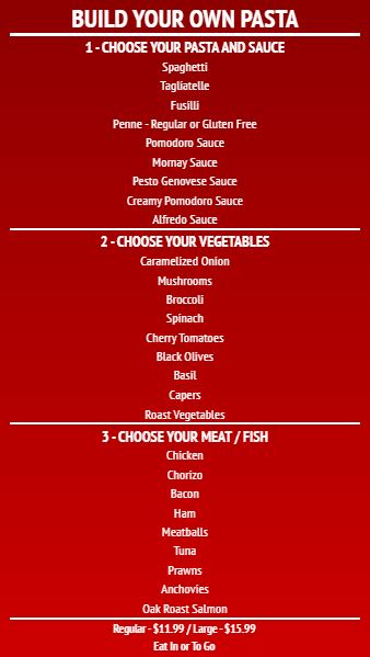 Build Your Own - Menu Board - 30 Items in Red color