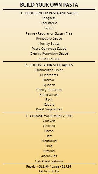 Build Your Own - Menu Board - 30 Items in Yellow color