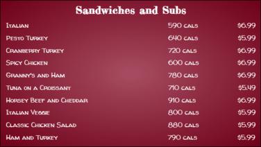 Chalk Board Menu - 10 Items in Maroon color