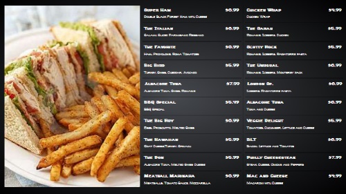 Digital Signage Template for Chalk Board Menu - 20 Items