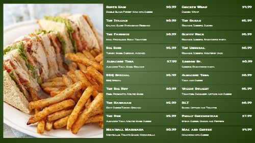 Chalk Board Menu - 20 Items in Green color