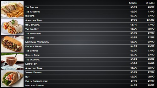 Digital Signage Template for Chalk Board Menu - 20 Items with 2 Price Levels