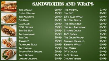 Chalk Board Menu - 30 Items in Green color