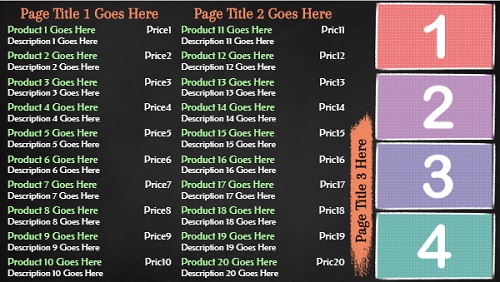 Digital Signage Template for Chalkboard Menu Board - 20 Items