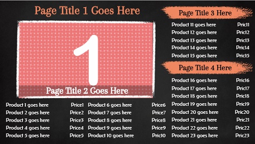 Digital Signage Template for Chalkboard Menu Board - 23 Items
