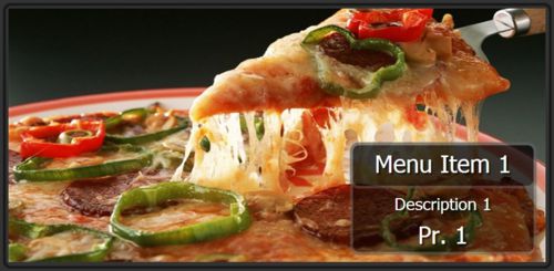 Digital Signage Template for Digital Menu Board - 1 Item