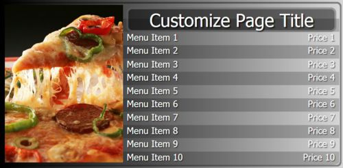 Digital Menu Board - 10 Items in Black color