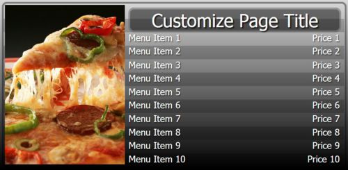 Digital Menu Board - 10 Items in Black color