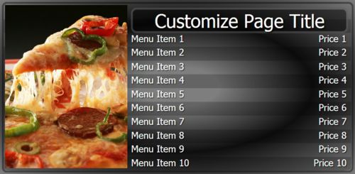 Digital Menu Board - 10 Items in Black color