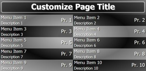 Digital Menu Board - 10 Items in Black color