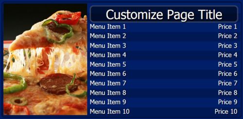 Digital Menu Board - 10 Items in Blue color