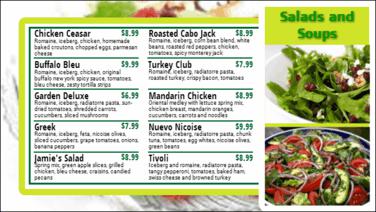 Digital Menu Board - 10 Items in Green color