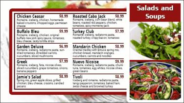 Digital Menu Board - 10 Items in Maroon color