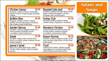 Digital Menu Board - 10 Items in Orange color