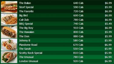 Digital Menu Board - 15 Items in Green color