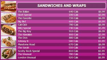 Digital Menu Board - 15 Items in Purple color