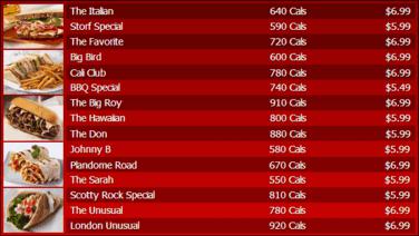 Digital Menu Board - 15 Items in Red color