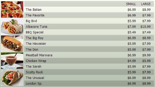 Digital Signage Template for Digital Menu Board - 15 Items with 2 Price Levels