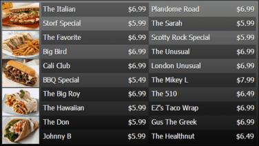 Digital Menu Board - 20 Items in Black color