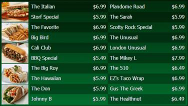 Digital Menu Board - 20 Items in Green color