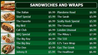 Digital Menu Board - 20 Items in Green color