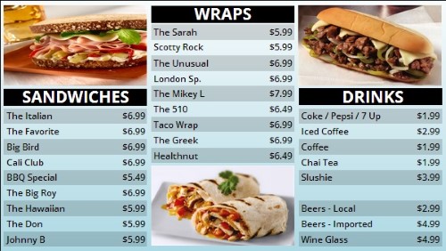 Digital Menu Board - 30 Items in Blue color