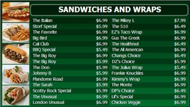 Digital Menu Board - 30 Items in Green color