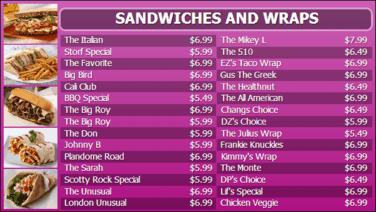 Digital Menu Board - 30 Items in Purple color