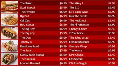 Digital Menu Board - 30 Items in Red color