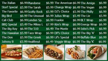 Digital Menu Board - 40 Items in Green color