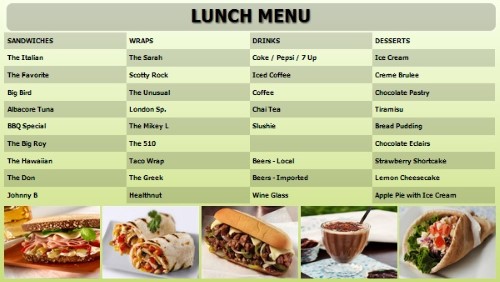 Digital Menu Board - 40 Items in Green color