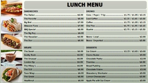 Digital Menu Board - 40 Items in Grey color