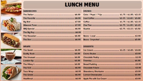 Digital Menu Board - 40 Items