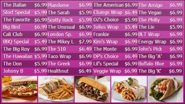 Digital Menu Board - 40 Items in Purple color