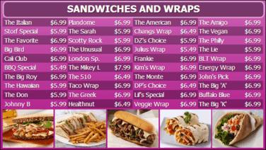 Digital Menu Board - 40 Items in Purple color