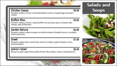 Digital Menu Board - 5 Items in Grey color