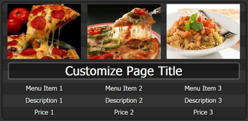 Digital Signage Template for Digital Menu Board - 3 Items