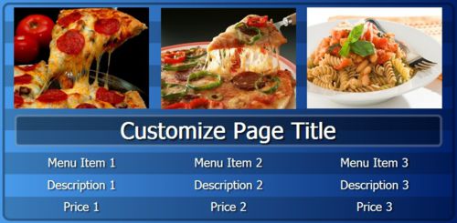 Digital Menu Board - 3 Items in Blue color