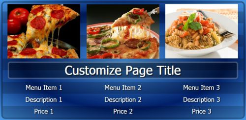 Digital Menu Board - 3 Items in Blue color